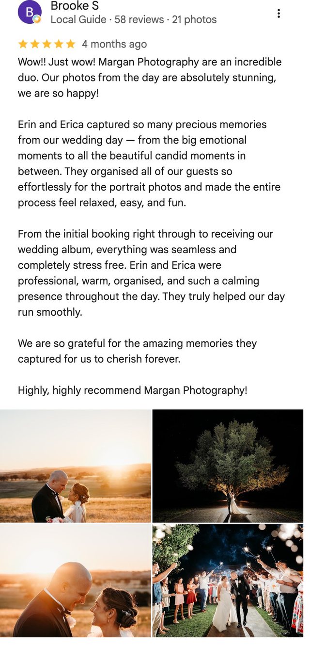 Five-star Google review from Brooke S